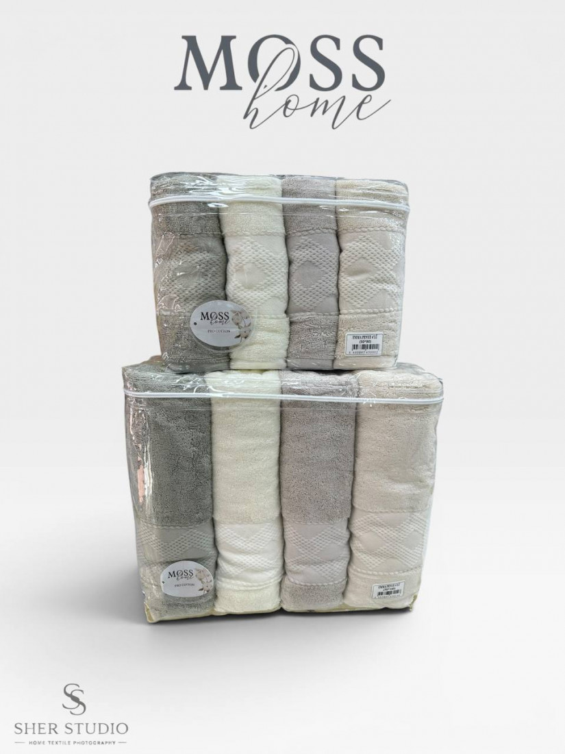Moss home — Набор махровых полотенец 8 предметов 100хлопок (V12)