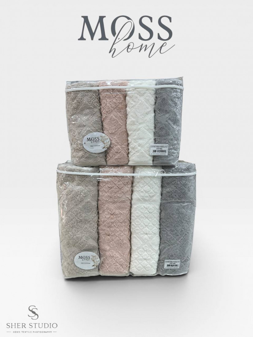 Moss home — Набор махровых полотенец 8 предметов 100хлопок (V9)