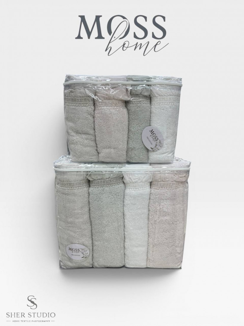 Moss home — Набор махровых полотенец 8 предметов 100хлопок (V7)