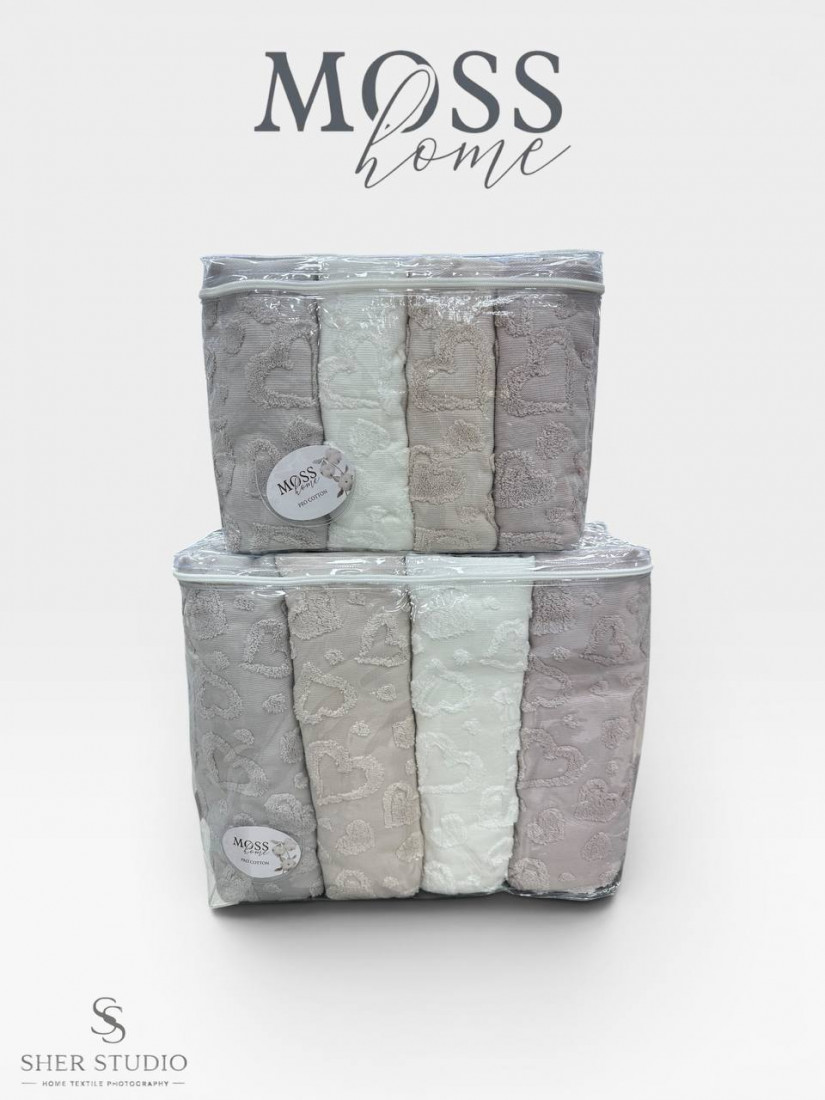 Moss home — Набор махровых полотенец 8 предметов 100хлопок (V6)