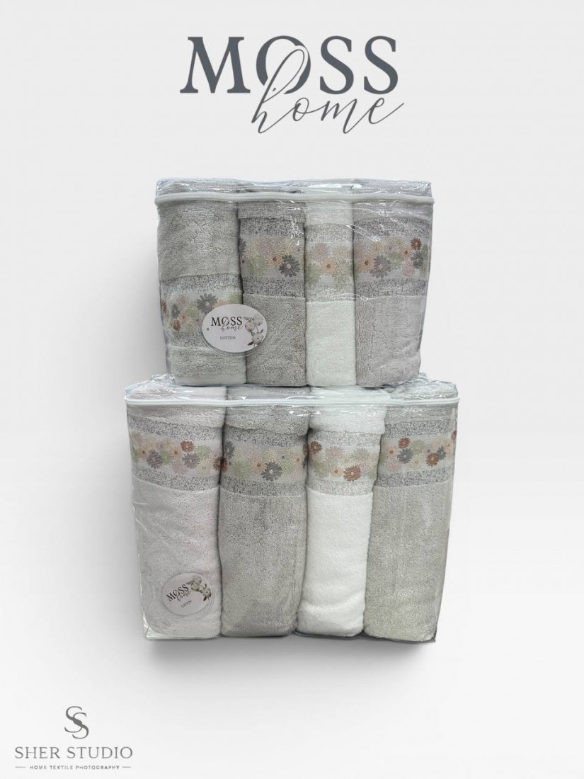 Moss home — Набор махровых полотенец 8 предметов 100хлопок (V4)