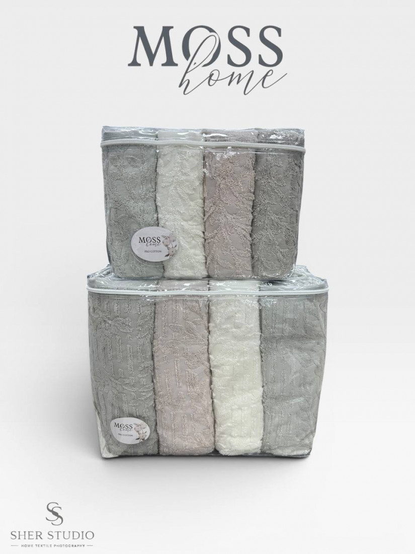 Moss home — Набор махровых полотенец 8 предметов 100хлопок (V3)