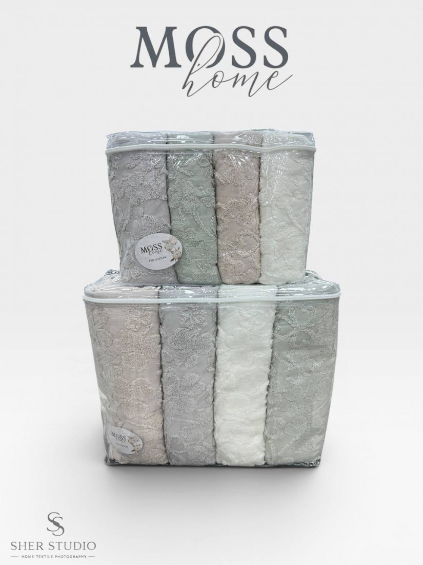 Moss home — Набор махровых полотенец 8 предметов 100хлопок (V1)