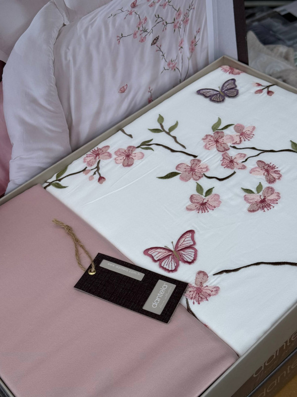 Dantela home "Butterfly krem"—  Двуспальный комплект постельного белья Сатин