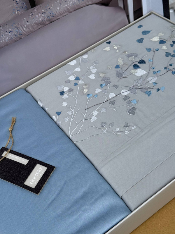 Dantela home "Alya gri"—  Двуспальный комплект постельного белья Сатин