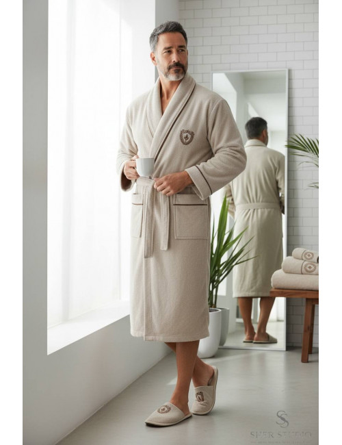 Sikel home «ARTHUR" Банный халат набор (халат, полотенца, тапочки, 100% хлопок) (Бежевый)