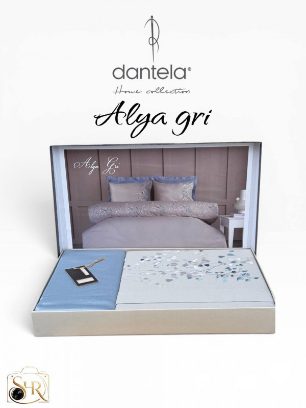 Dantela home "Alya gri"—  Двуспальный комплект постельного белья Сатин
