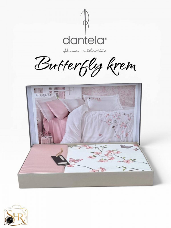 Dantela home "Butterfly krem"—  Двуспальный комплект постельного белья Сатин