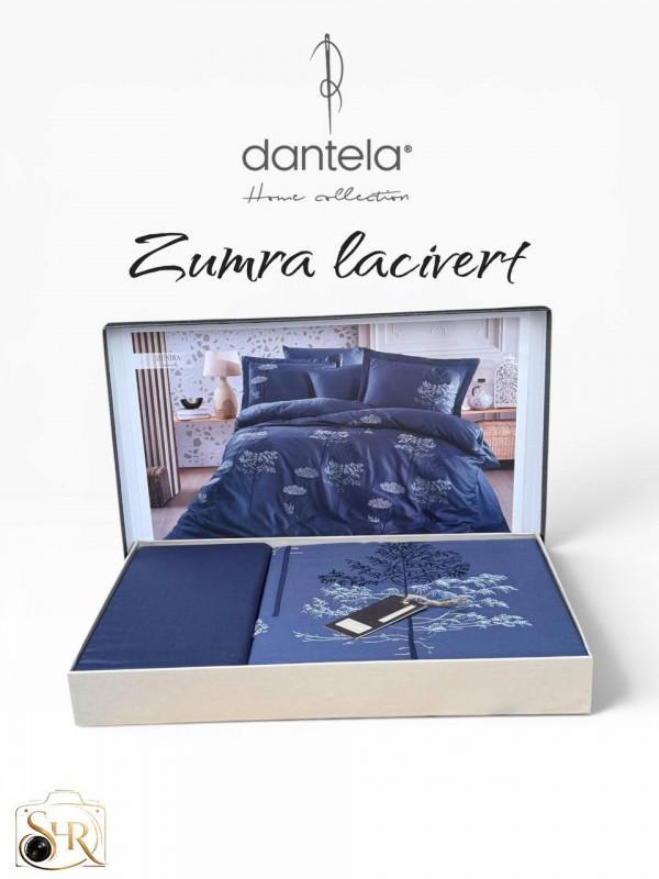 Dantela home "Zumra lacivert"—  Двуспальный комплект постельного белья Сатин