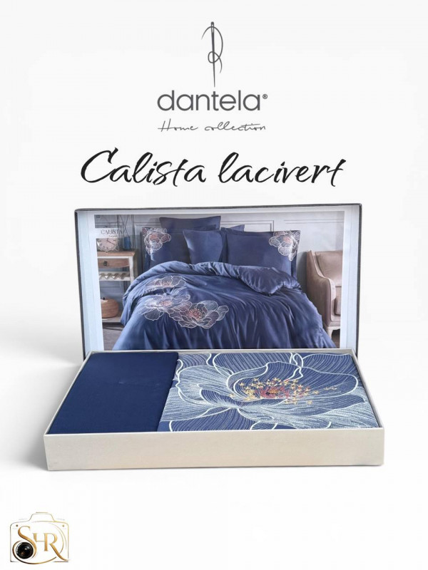 Dantela home "Calista Lacivert"—  Двуспальный комплект постельного белья Сатин