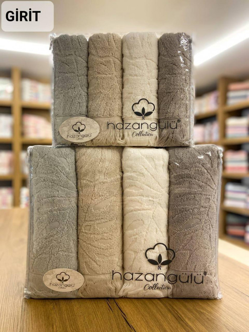  Hazangülü — Набор махровых полотенец 8 предметов 100% хлопок (Girit)