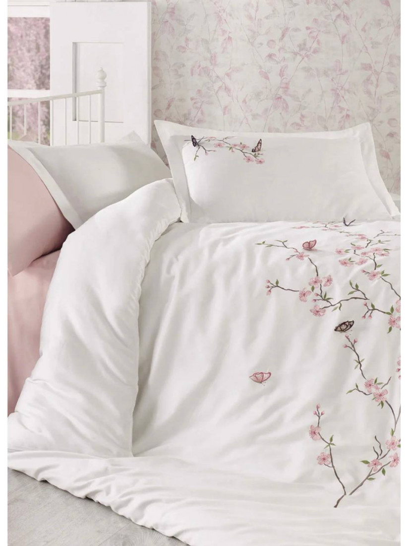 Dantela home "Butterfly krem"—  Двуспальный комплект постельного белья Сатин