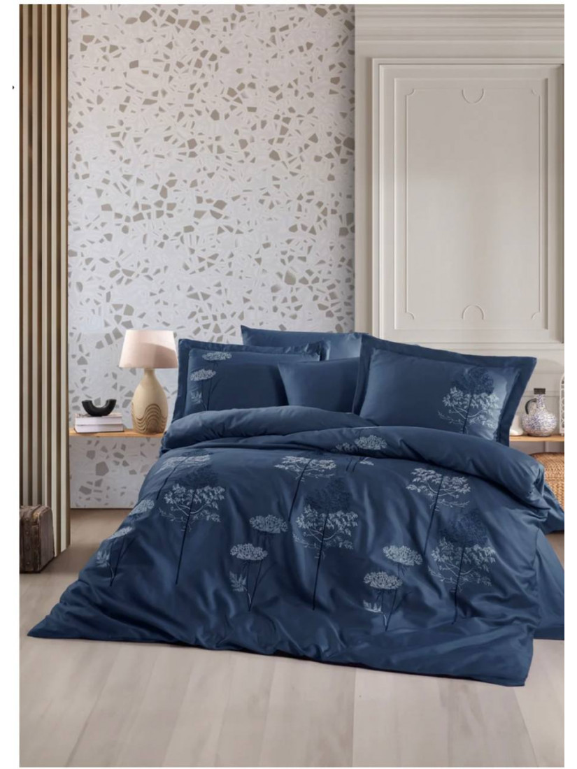 Dantela home "Zumra lacivert"—  Двуспальный комплект постельного белья Сатин