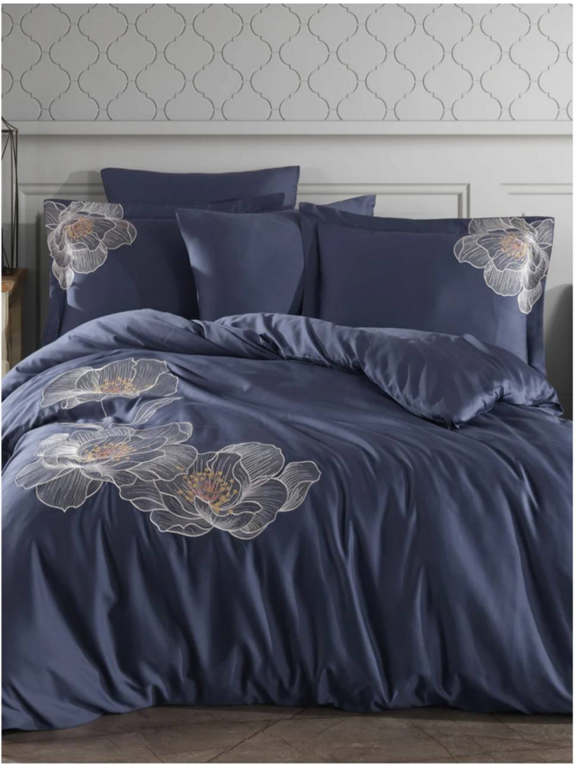 Dantela home "Calista Lacivert"—  Двуспальный комплект постельного белья Сатин