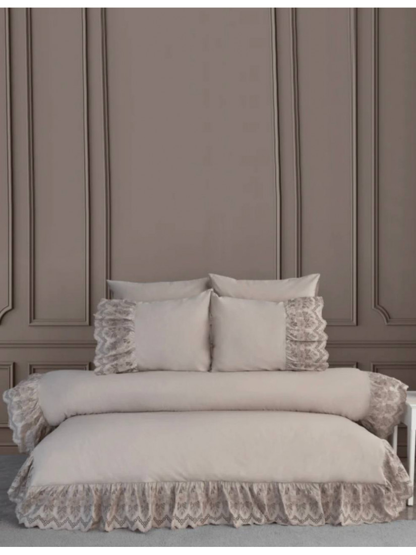 Dantela home "Romantica Bej"—  Двуспальный комплект постельного белья Poplin