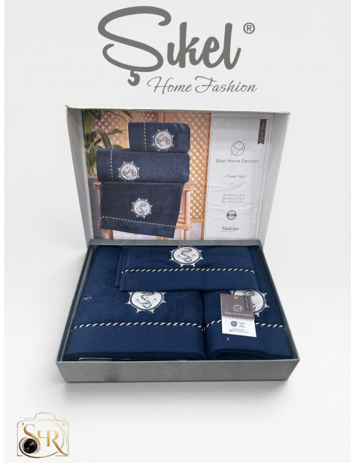 Şikel Home Fashion (MARINE) Набор полотенец (3 предмета)