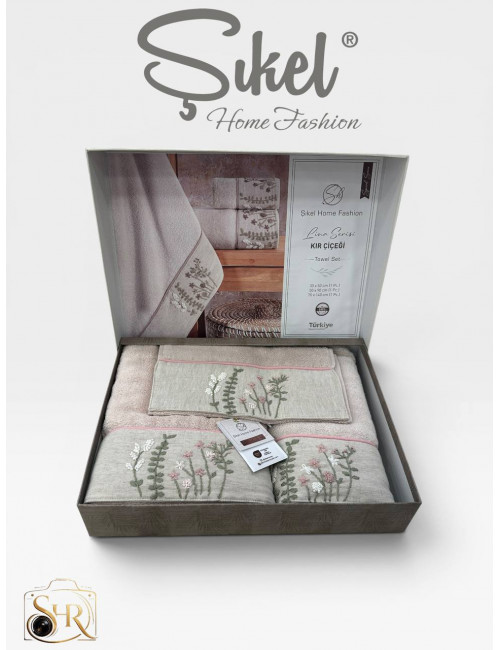 Şikel Home Fashion (KIR ÇİÇEĞİ) Набор полотенец (3 предмета)