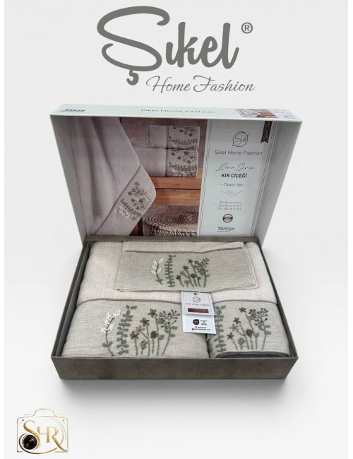 Şikel Home Fashion (KIR ÇİÇEĞİ) Набор полотенец (3 предмета)