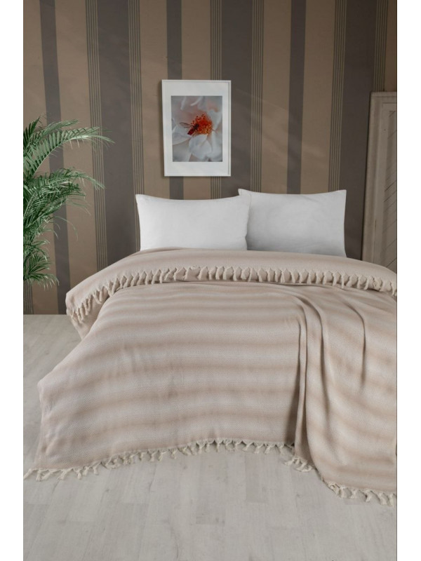 Летнее хлопковое покрывало Bravo Home Miray PIQUE 200×230 см (Антрацит)