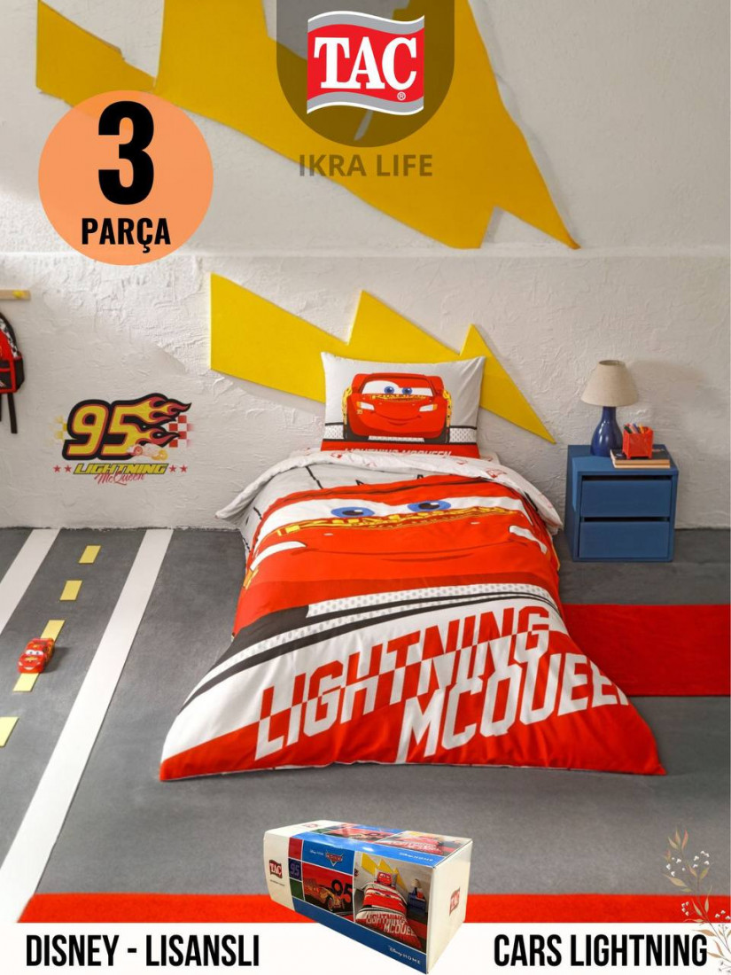 TAC Disney Cars Lightning  / ЛИЦЕНЗИОННОЕ ПОСТЕЛЬНОГО БЕЛЬЯ С ГЕРОЯМИ ИЗ МУЛЬТИКОВ