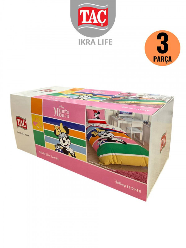 TAC Disney Minnie Mouse Rainbow / ЛИЦЕНЗИОННОЕ ПОСТЕЛЬНОГО БЕЛЬЯ С ГЕРОЯМИ ИЗ МУЛЬТИКОВ