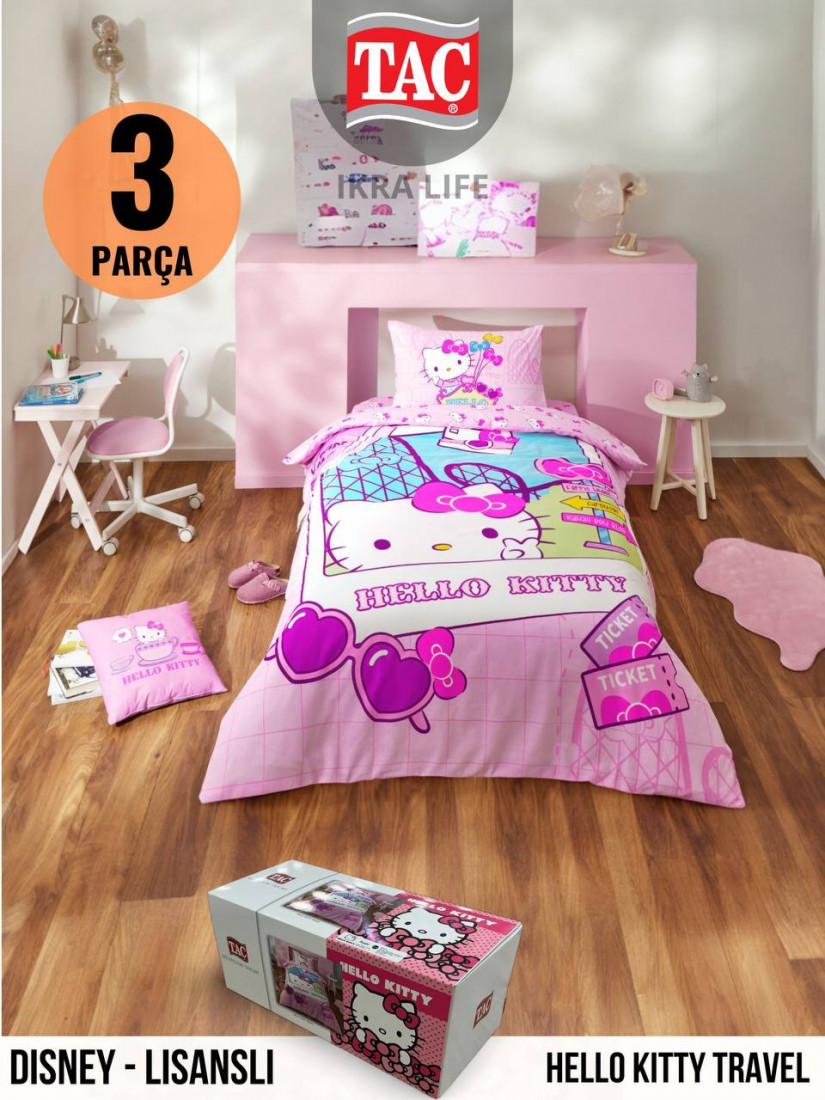 TAC Disney Hello Kitty Travel / ЛИЦЕНЗИОННОЕ ПОСТЕЛЬНОГО БЕЛЬЯ С ГЕРОЯМИ ИЗ МУЛЬТИКОВ