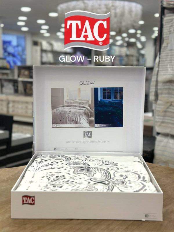 Tac Glow Ruby Saten | Постельное белье евро Tac Glow Ruby сатин Фосфор
