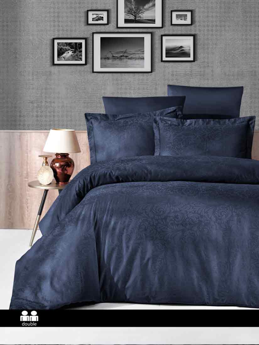 First Choice JS-06 TECNA NAVY BLUE | Постельное белье JACQUARD SATİN DARK SERİES