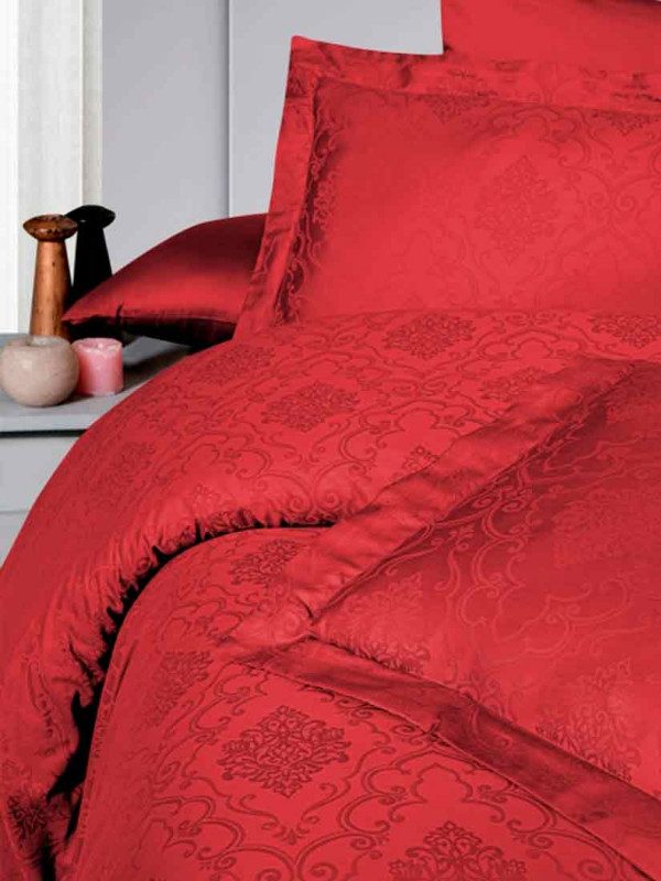 First Choice JSD-159 VLADYA RED | Постельное белье JACQUARD SATİN DARK SERİES