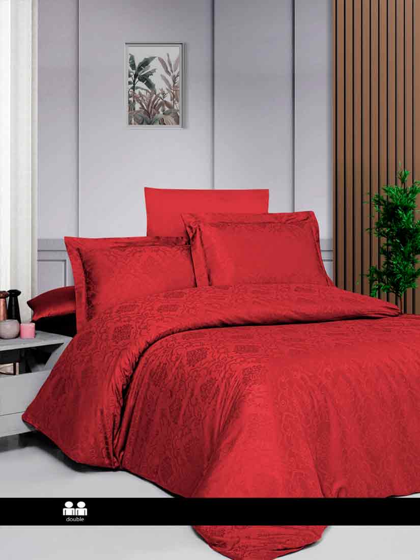 First Choice JSD-159 VLADYA RED | Постельное белье JACQUARD SATİN DARK SERİES