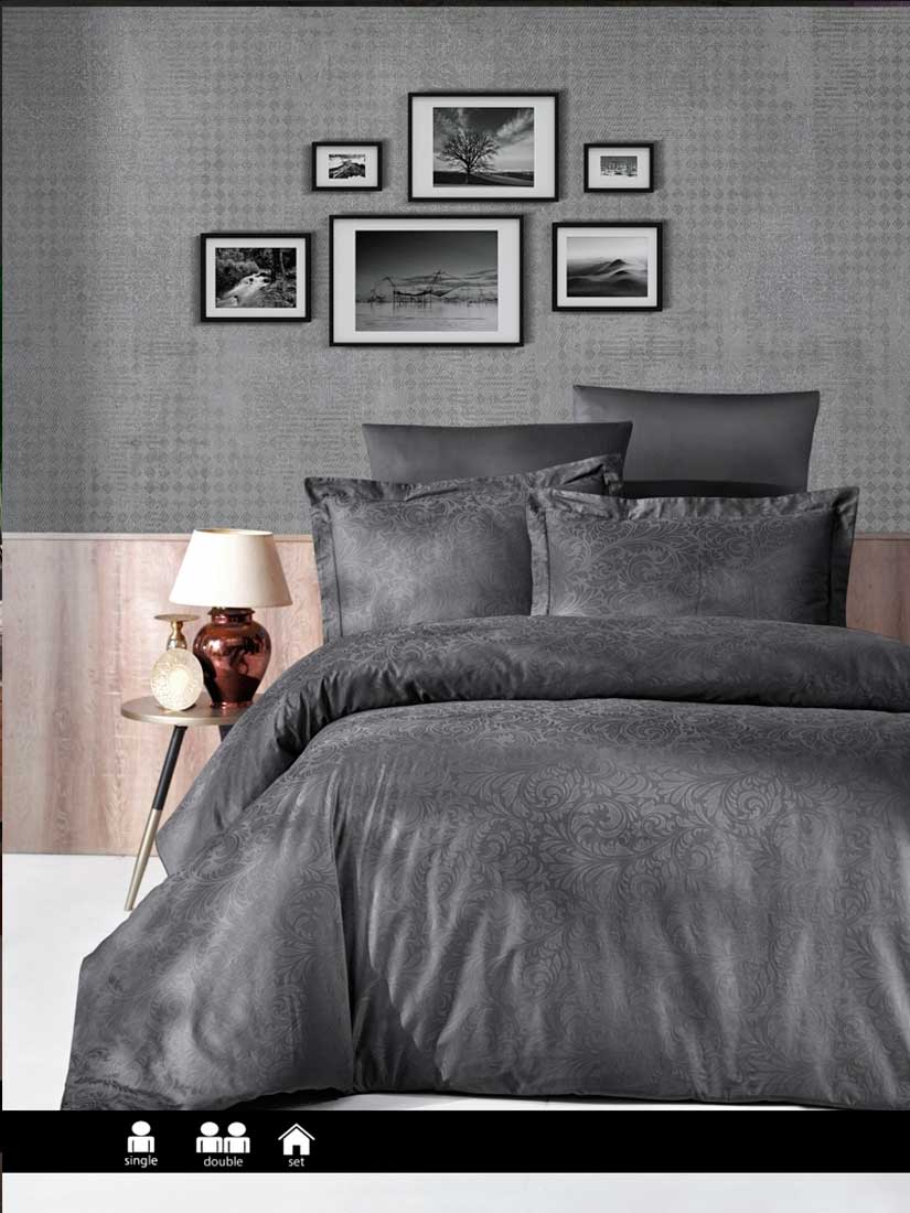 First Choice JSD-16 TECNA ANTHRACİTE| Постельное белье JACQUARD SATİN DARK SERİES