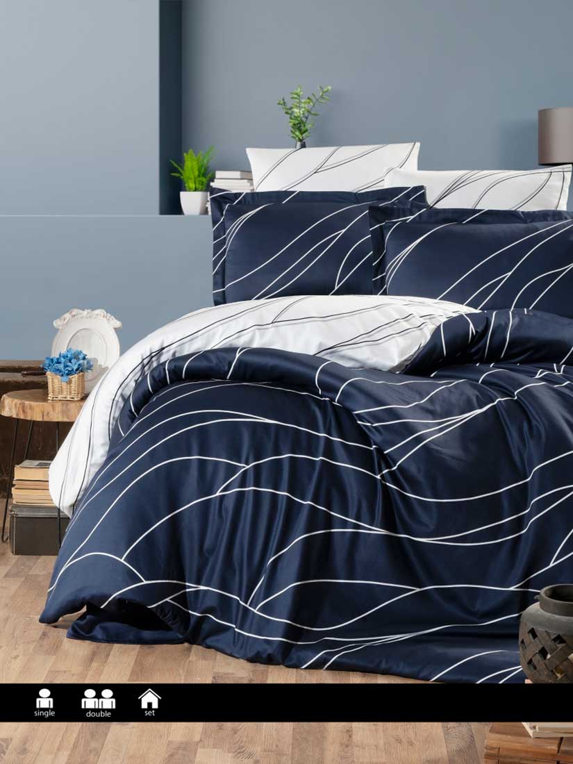 First Choice S-496 MESİ NAVY BLUE | Постельное белье сатин