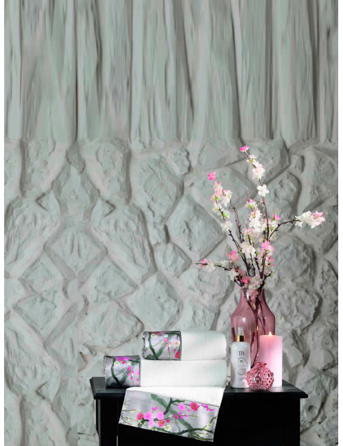 Tivolyo home Sakura | Набор полотенец из 4-х предметов (30x50 см, 50х100 см, 75х150 см) + ароматизатор