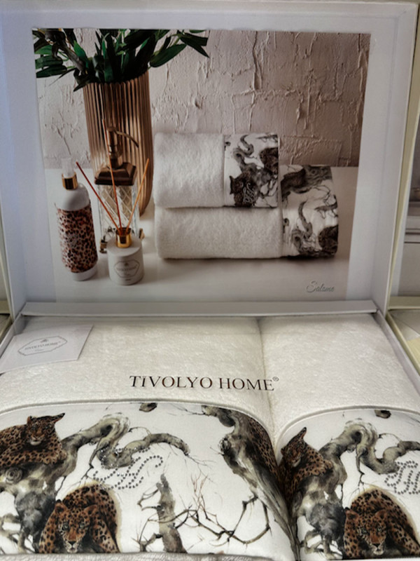 Tivolyo home Salome krem | Набор полотенец из 2-х предметов (50х90 см,70х140 см)