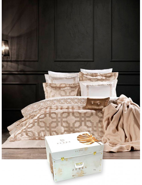 Zebra Casa Valente krem - Gold | Постельный белье с покрывалом и пледом из 11 предметов