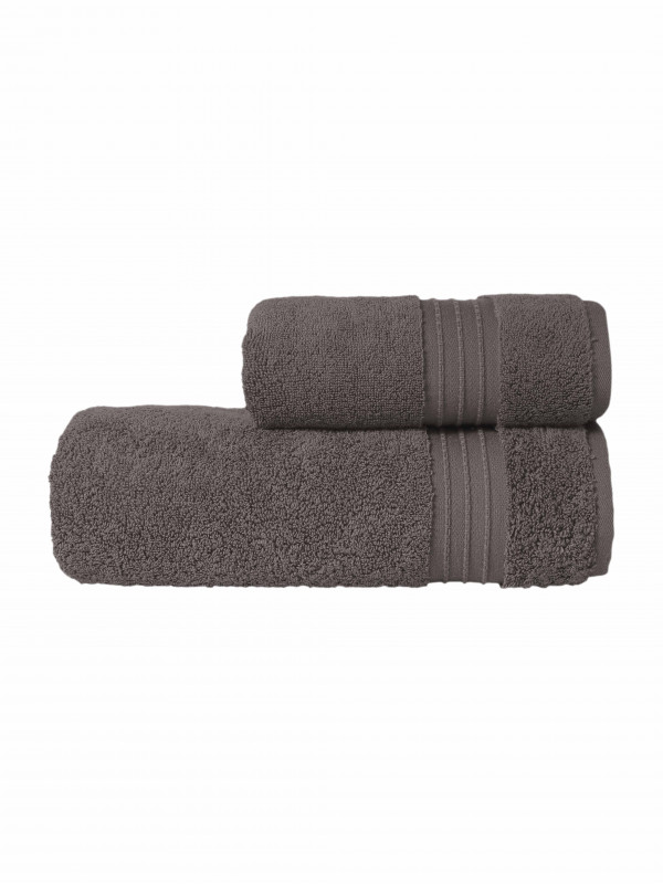 KARNA | КОМПЛЕКТ МАХРОВЫХ ПОЛОТЕНЕЦ С ЖАККАРДОМ PREMIUM "RAMSE" (Коричневый) 50X90 см (1 шт) +70Х140 см (1 шт)