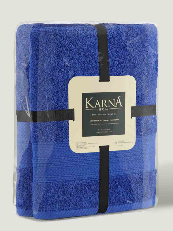 KARNA SOLID | КОМПЛЕКТ МАХРОВЫХ ПОЛОТЕНЕЦ KARNA "SOLID" 50Х90/1 70X140/1 (код: 3738)