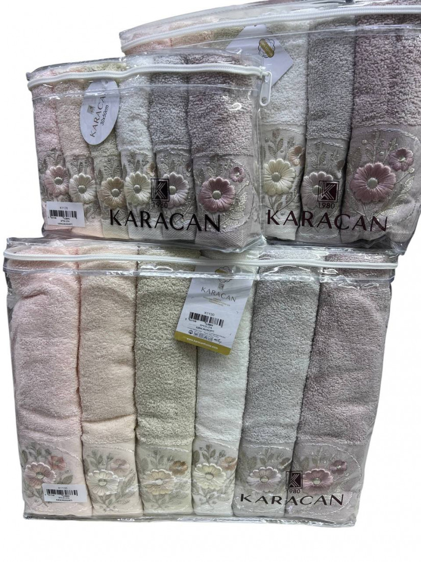 Karacan Liya — Набор махровых полотенец Karacan Premium 18 предметов 100% хлопок