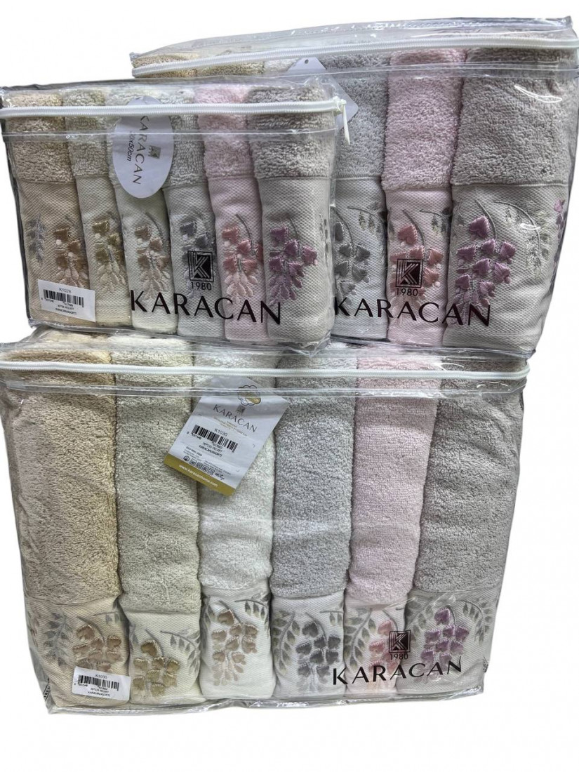 Karacan Velvet — Набор махровых полотенец Karacan Premium 18 предметов 100% хлопок