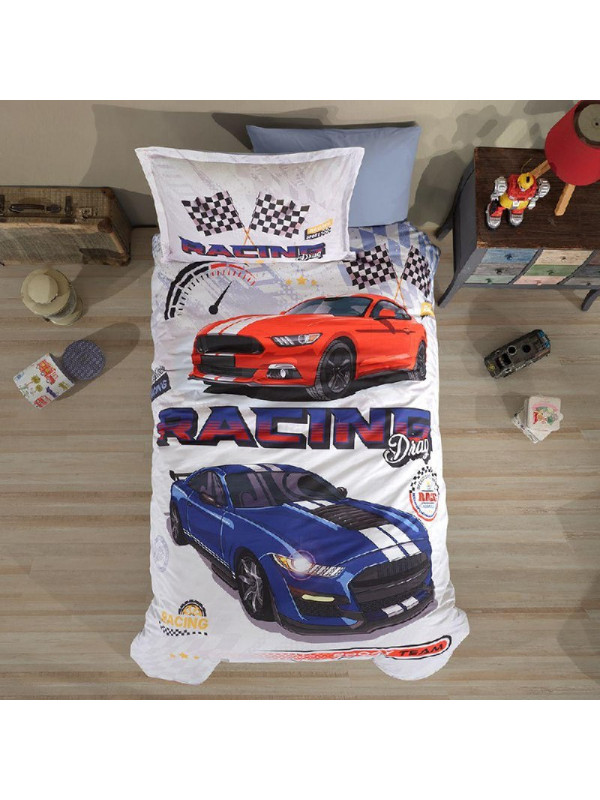 Clasy Racing drag —  Подростковый Полутороспальное комплект постельного белья из 100% хлопка