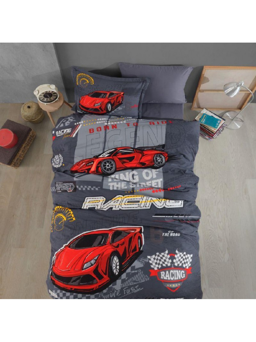 Clasy Racing Team—  Подростковый Полутороспальное комплект постельного белья из 100% хлопка
