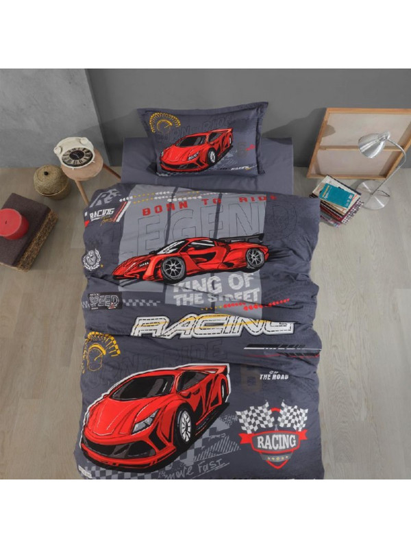 Clasy Racing Team—  Подростковый Полутороспальное комплект постельного белья из 100% хлопка
