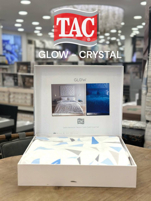 Tac Glow Crystal Saten | Постельное белье евро Tac Glow Crystal сатин Фосфор