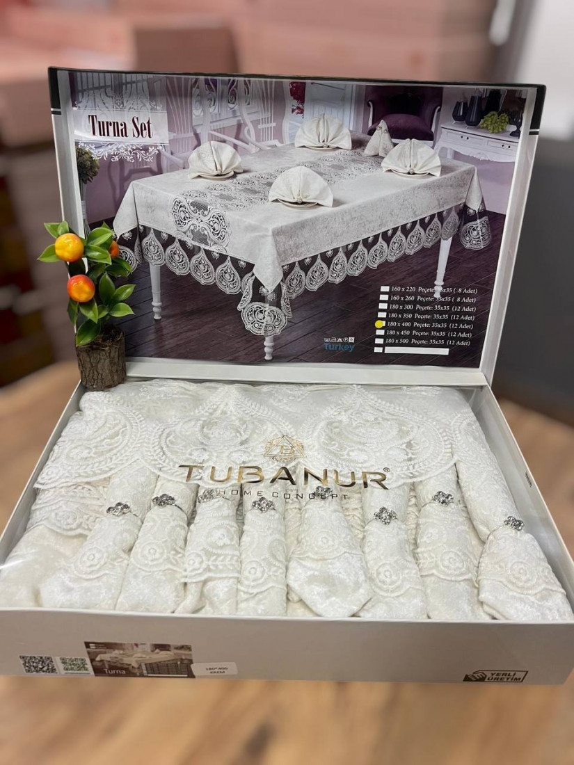 Tubanur/ Скатерть с салфетками Лён "Turna"