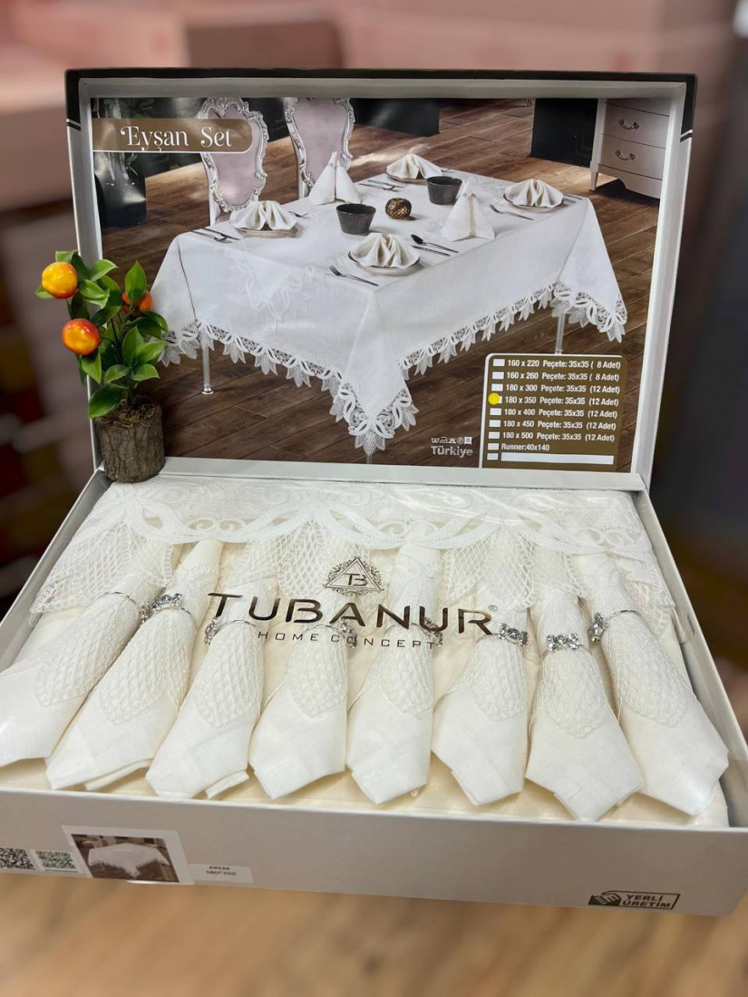 Tubanur/ Скатерть с салфетками Лён "Eysan"